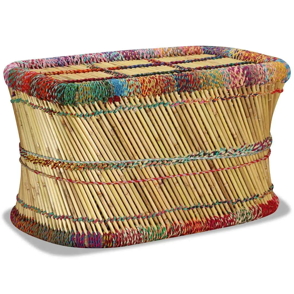Rectangular Coffee Table with Chindi Weave