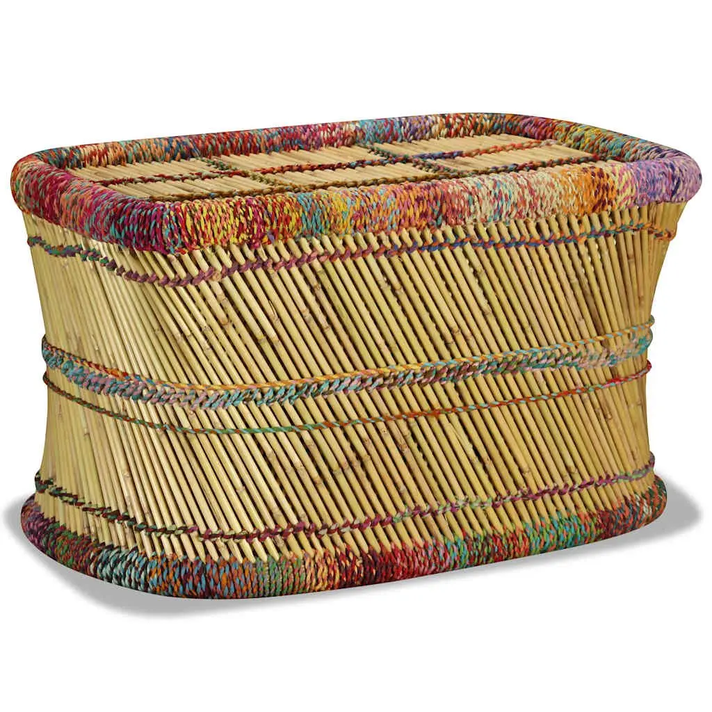 Rectangular Coffee Table with Chindi Weave