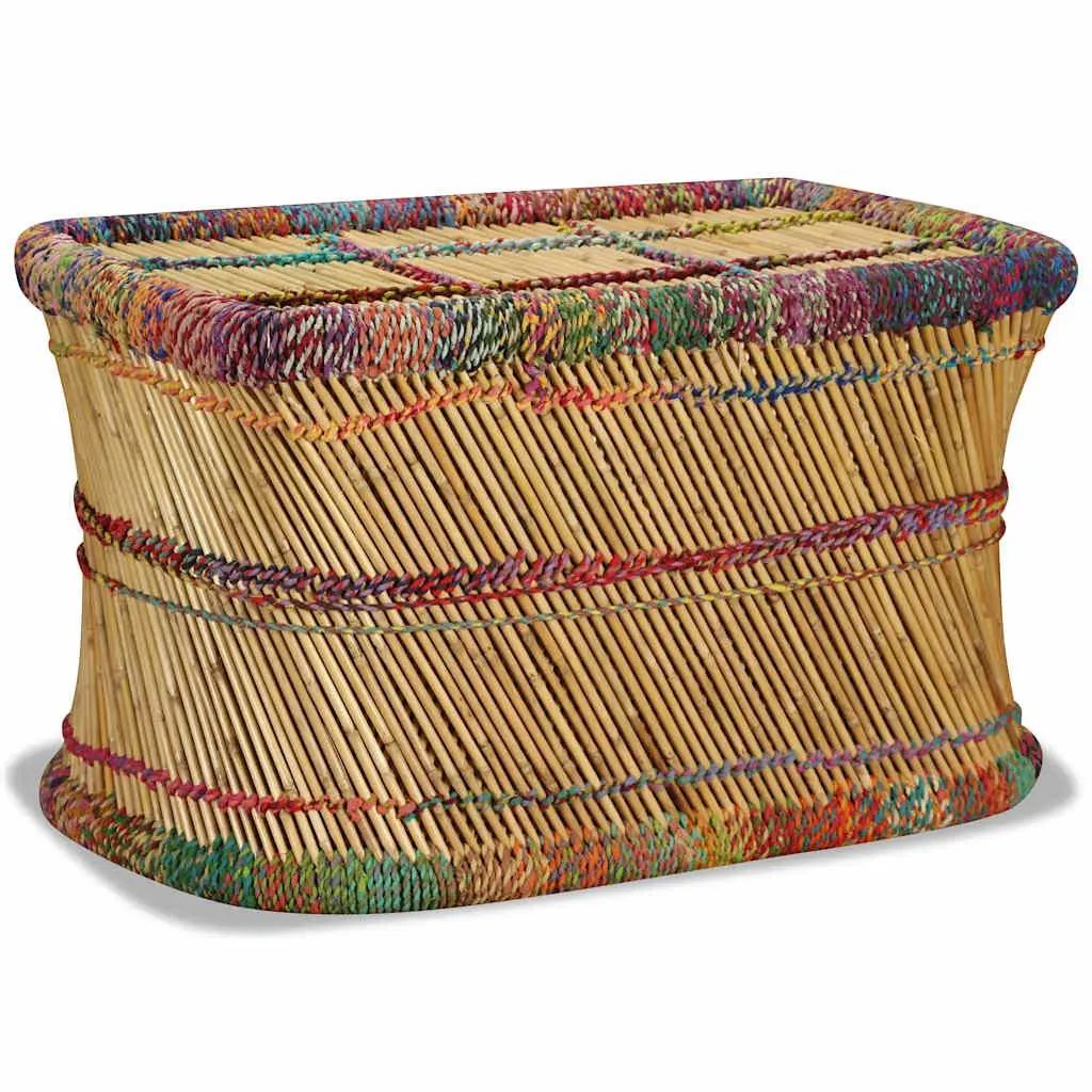 Rectangular Coffee Table with Chindi Weave
