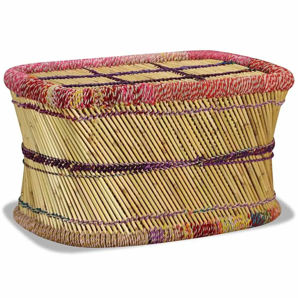Rectangular Coffee Table with Chindi Weave