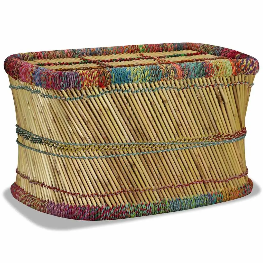 Rectangular Coffee Table with Chindi Weave