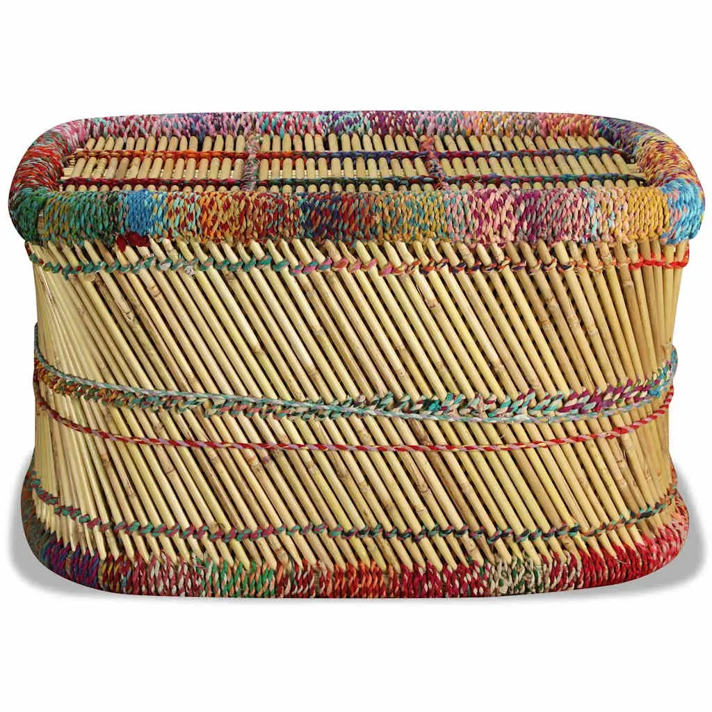 Rectangular Coffee Table with Chindi Weave