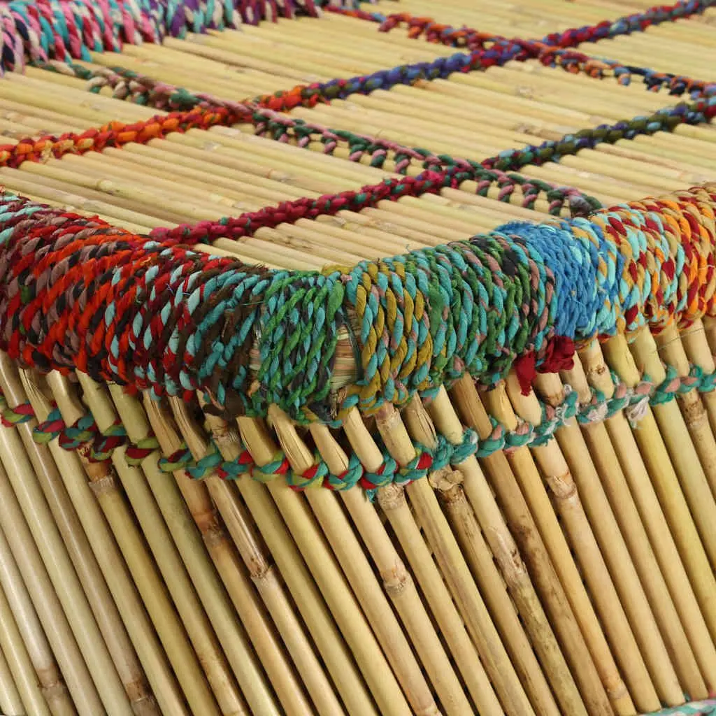 Rectangular Coffee Table with Chindi Weave