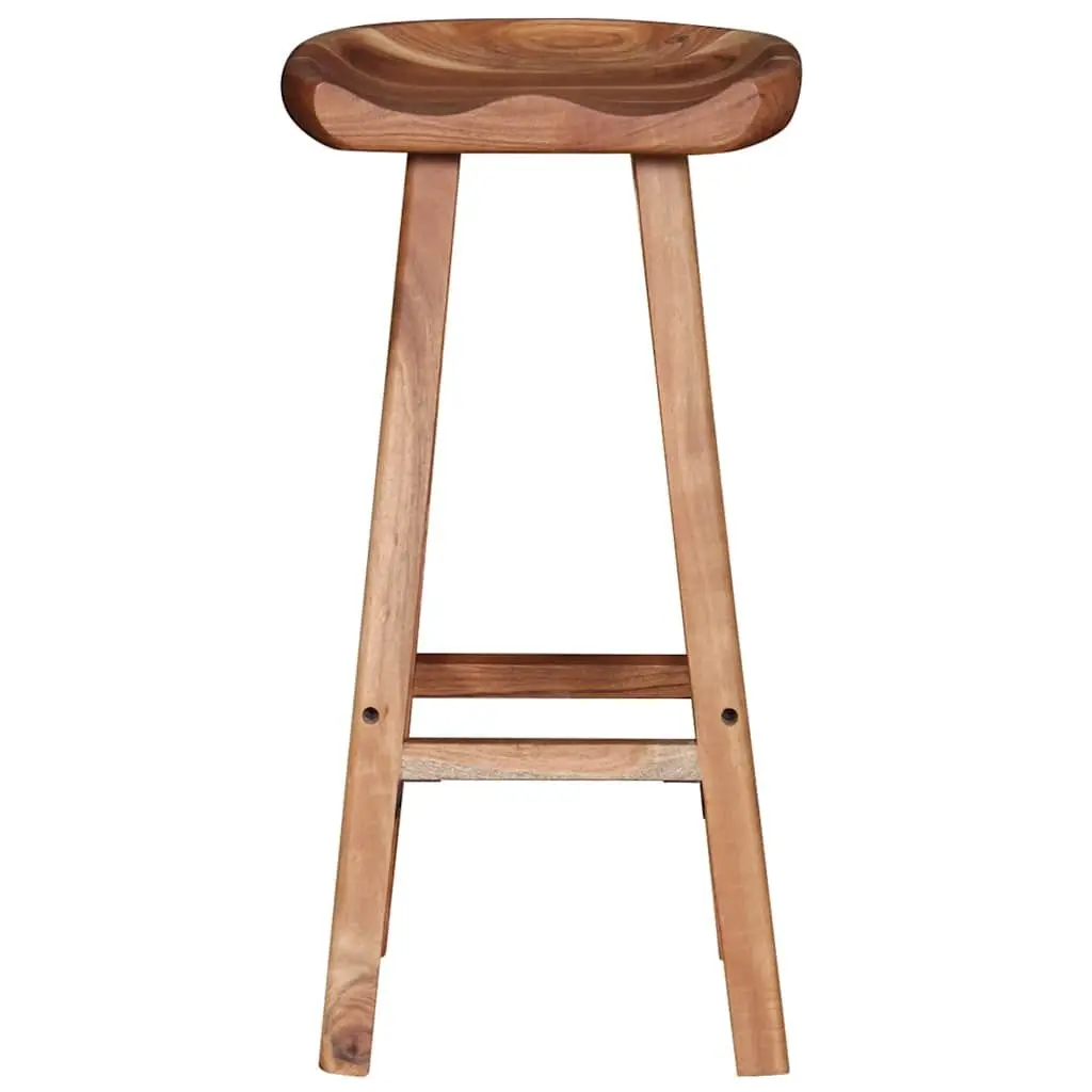 Brown Bar Stools Made from Solid Acacia Wood
