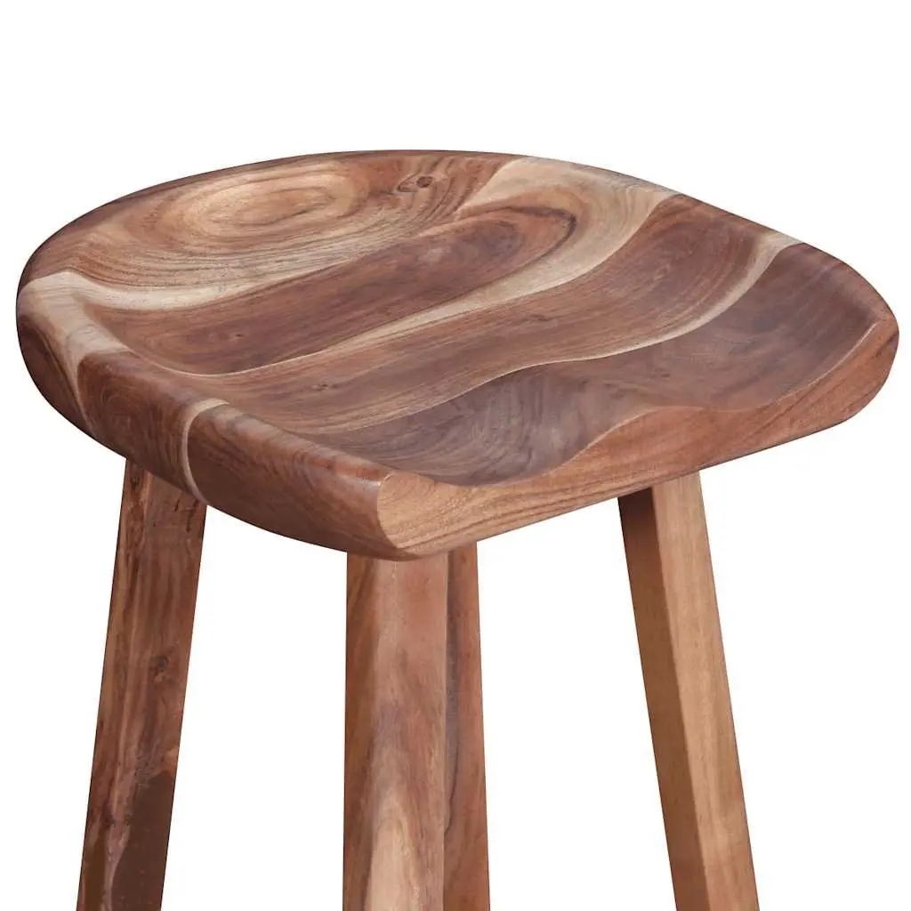 Brown Bar Stools Made from Solid Acacia Wood