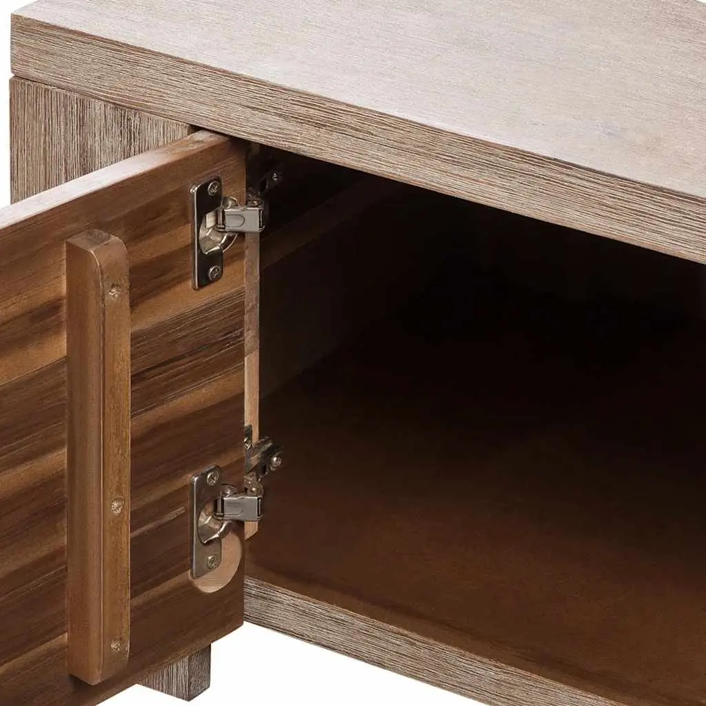 TV Cabinet Solid Acacia Wood Storage Unit 140 x 38 x 40 cm Beige