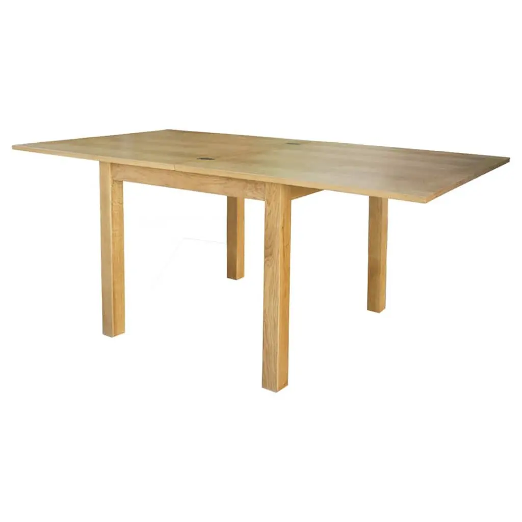 Extendable Dining Table Oak Wood Kitchen Room Furniture Brown Compact Design