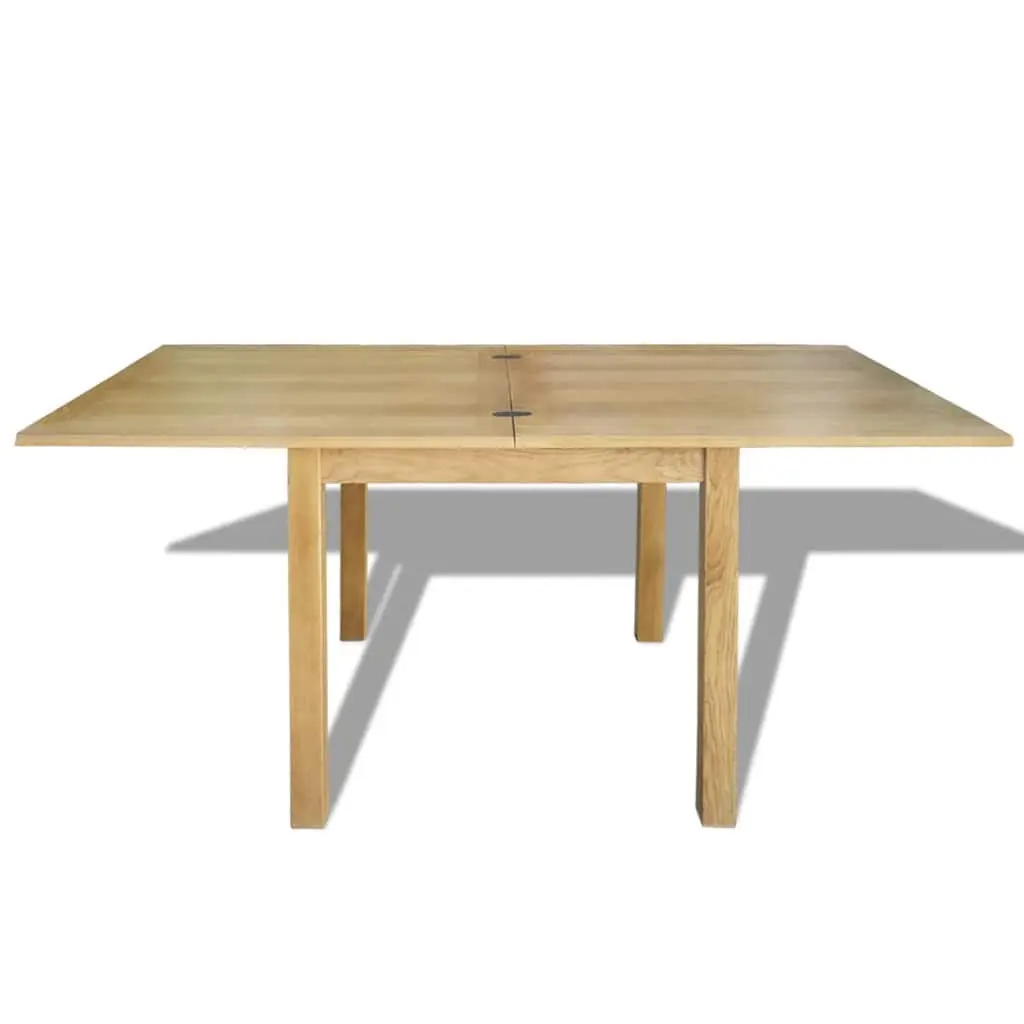 Extendable Dining Table Oak Wood Kitchen Room Furniture Brown Compact Design