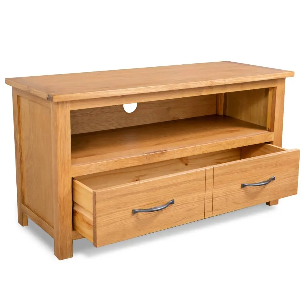 Wooden TV Cabinet Brown Open Compartment Drawer Storage Living Room Furniture