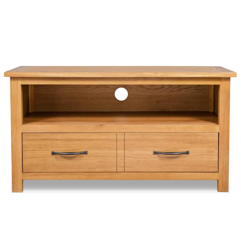 Wooden TV Cabinet Brown Open Compartment Drawer Storage Living Room Furniture