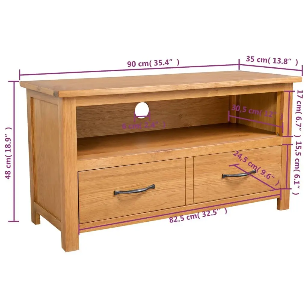 Wooden TV Cabinet Brown Open Compartment Drawer Storage Living Room Furniture