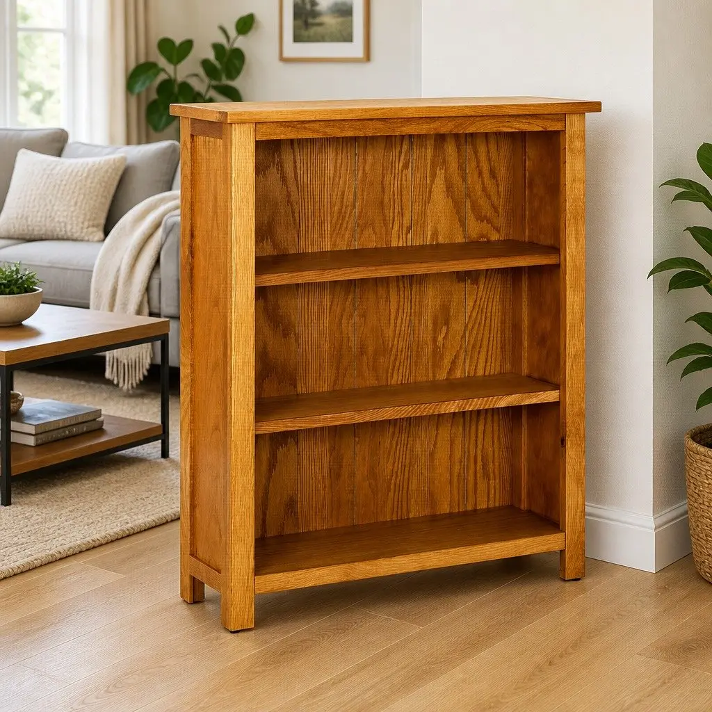 3-Tier Wooden Bookcase Storage Display Unit 70x22.5x82cm Brown