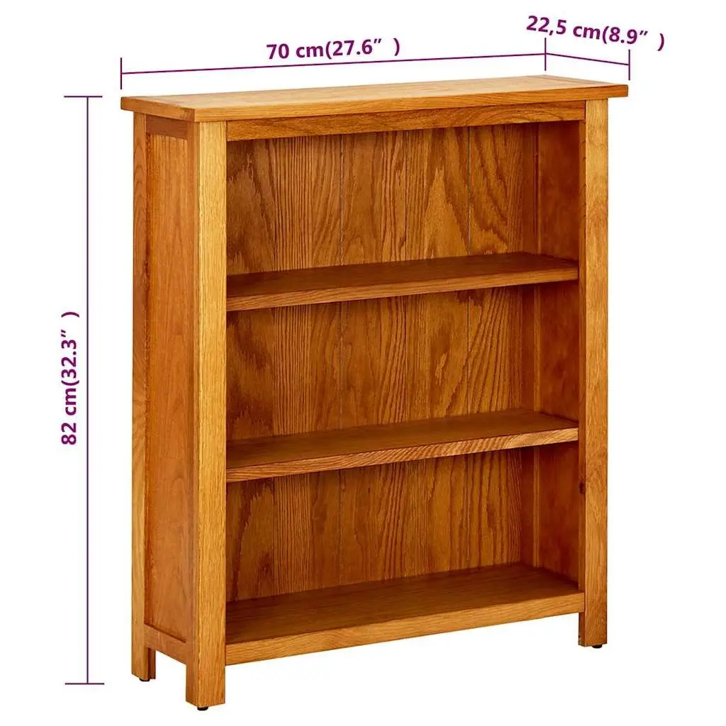 3-Tier Wooden Bookcase Storage Display Unit 70x22.5x82cm Brown