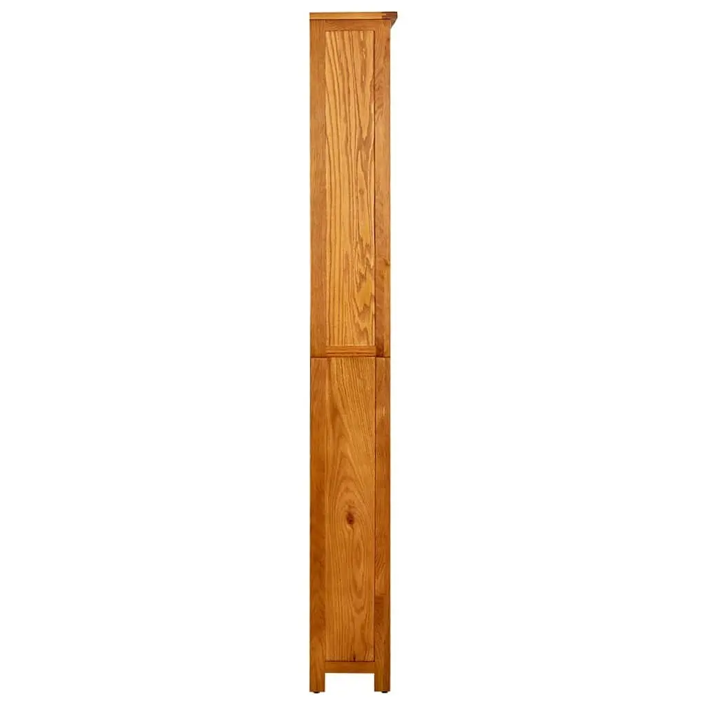 Bookcase 6-Tier Standing Shelf Brown Solid Oak Wood Storage Display Unit