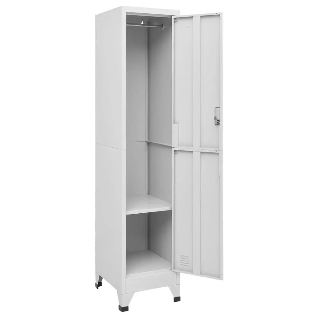 Locker Cabinet Grey Storage Unit 38 x 45 x 180 cm Industrial Decor
