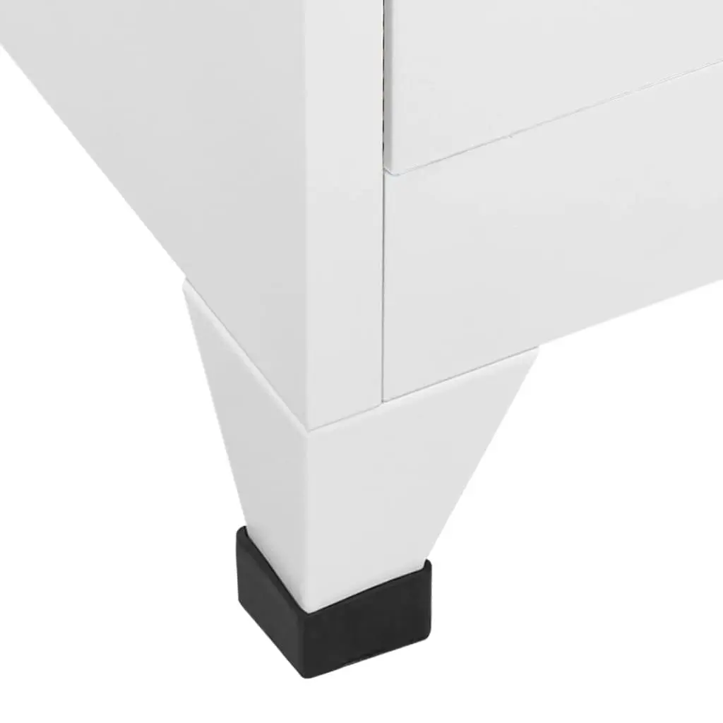 Storage Locker Cabinet 2 Compartments Hanging Bar Grey Steel