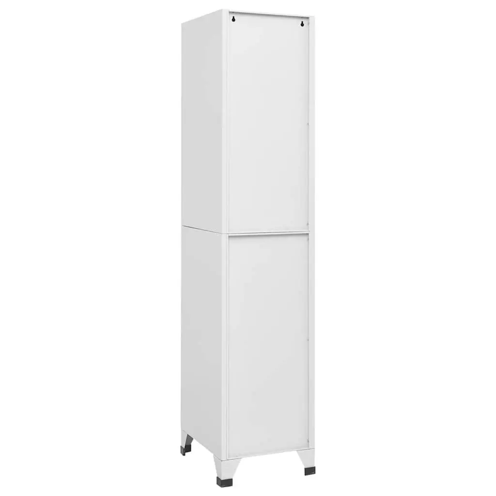 Locker Cabinet Industrial Storage 4 Compartments Grey Steel 38W x 45D x 180H cm
