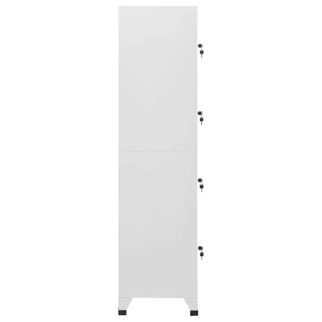 Locker Cabinet Industrial Storage 4 Compartments Grey Steel 38W x 45D x 180H cm