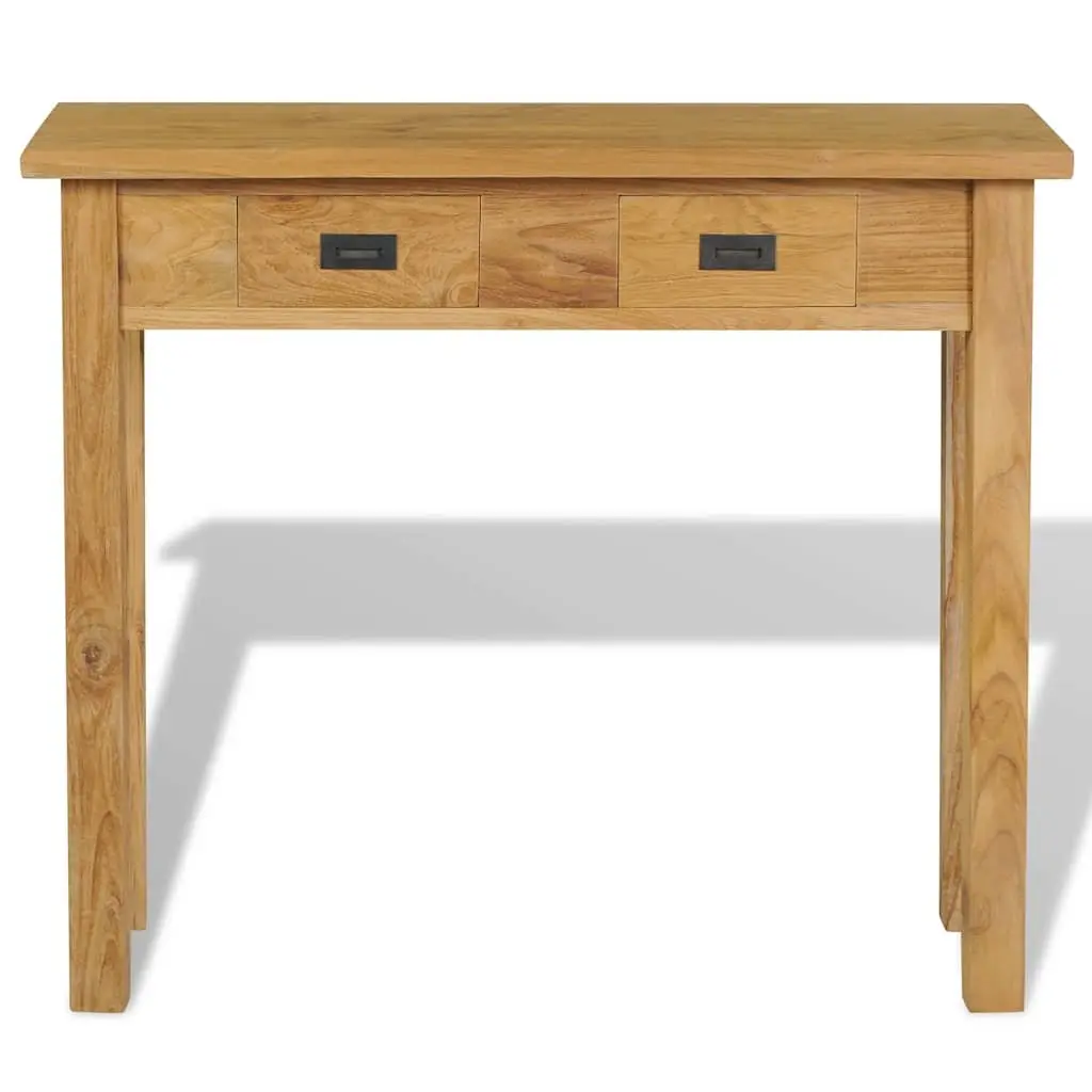 Console Table Solid Teak 90x30x80 cm with 2 Drawers Colonial Style End Table