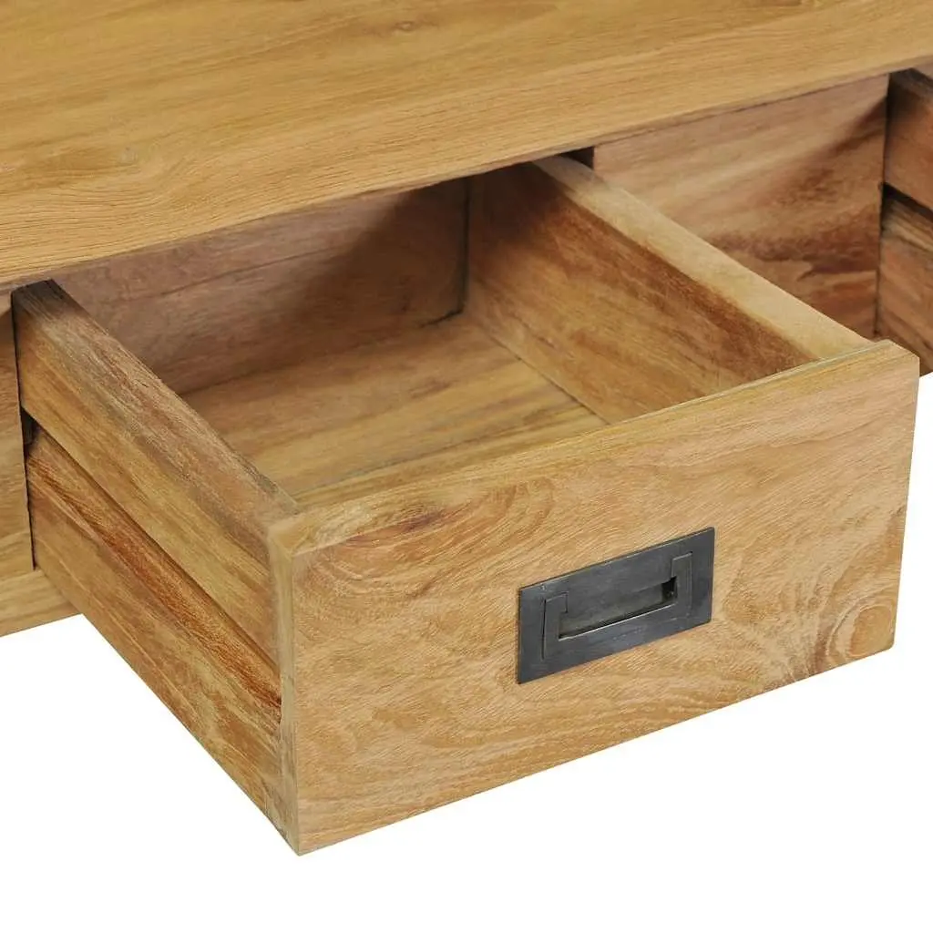 Console Table Solid Teak 90x30x80 cm with 2 Drawers Colonial Style End Table