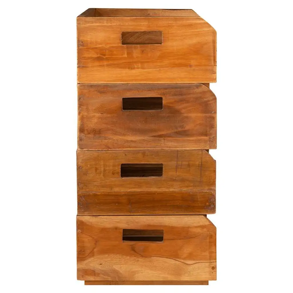 Wooden Wine Rack Set 4 Piece Storage Holder Stackable Display Brown