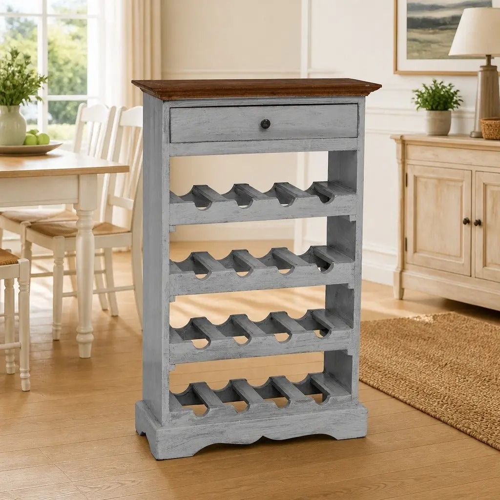 Solid Mahogany Wine Rack for Storage