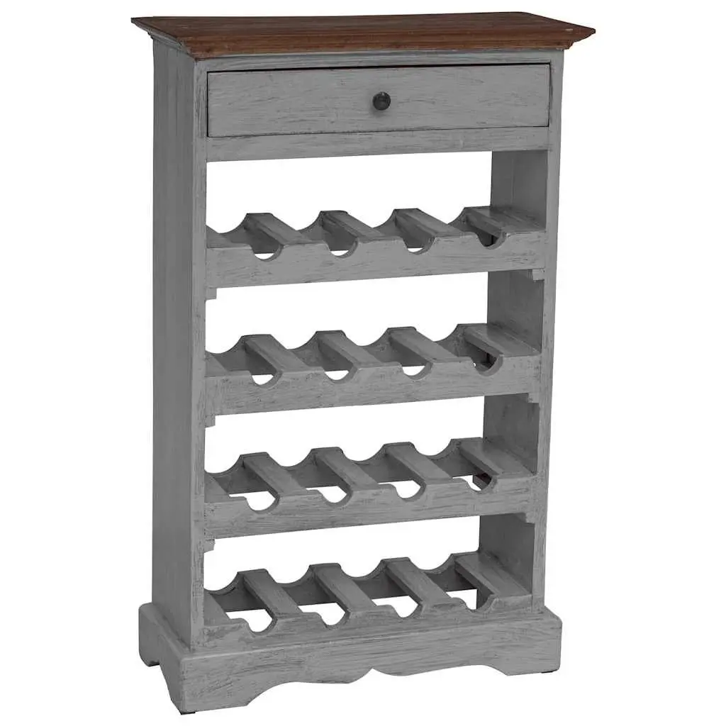 Wine Rack Antique Style Solid Mahogany Wood Storage Cabinet 55 x 23 x 85 cm Brown