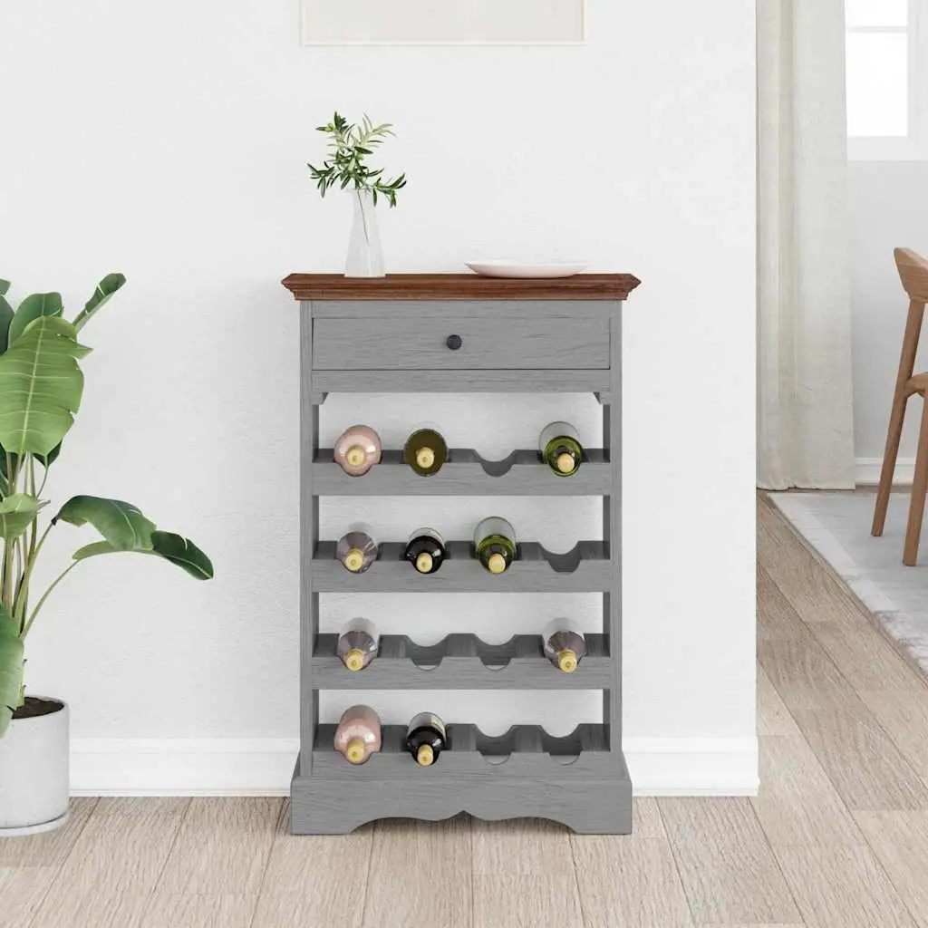 Wine Rack Antique Style Solid Mahogany Wood Storage Cabinet 55 x 23 x 85 cm Brown