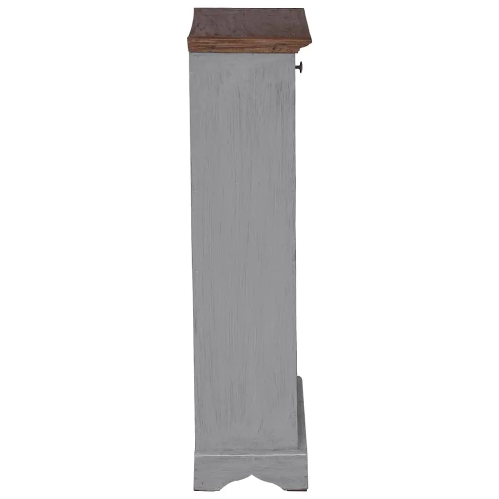 Wine Rack Antique Style Solid Mahogany Wood Storage Cabinet 55 x 23 x 85 cm Brown