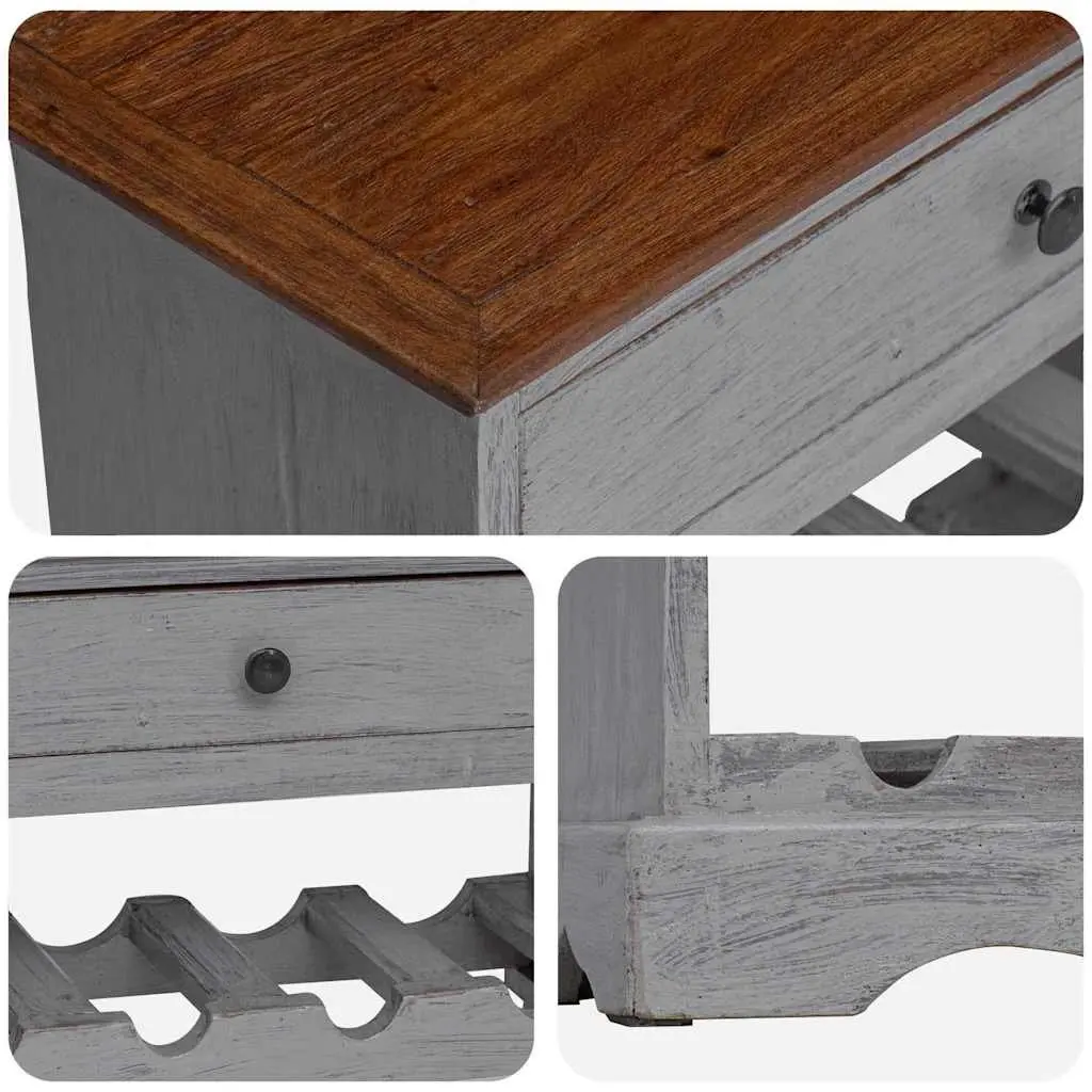 Wine Rack Antique Style Solid Mahogany Wood Storage Cabinet 55 x 23 x 85 cm Brown