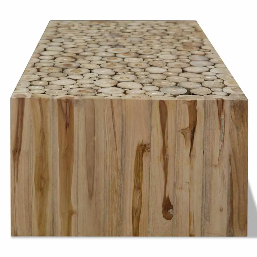 Coffee Table Accent Living Room Furniture Brown Wood Teak Style Side End Table