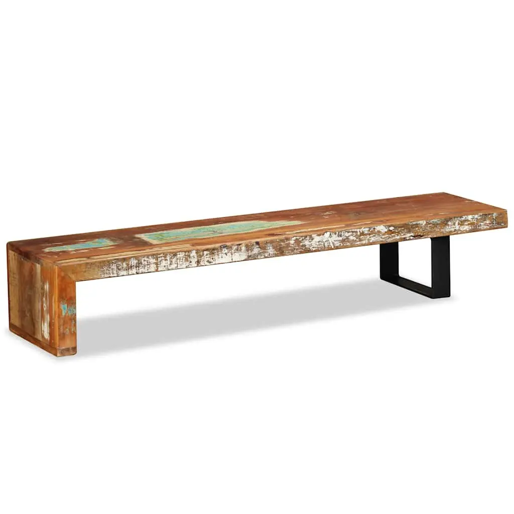 TV Stand Solid Reclaimed Wood Brown Stackable Storage Cabinet Two-Tier Lowboard