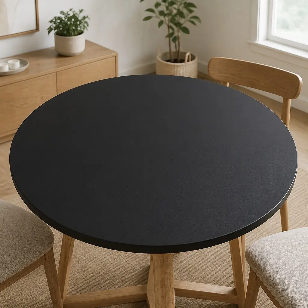 Round Tempered Glass Table Top 500mm Black Dining Coffee Garden Furniture