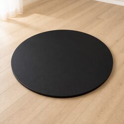 Warm and Durable 500mm Round Glass Table Top in Black