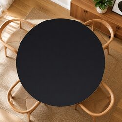 Warm and Durable 500mm Round Glass Table Top in Black