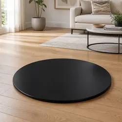 Reliable Black Tempered Glass Table Top 800mm in Diameter