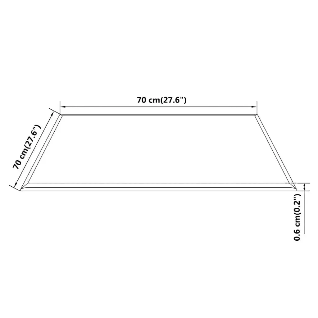 Tempered Glass Table Top Square 700x700mm Black Dining Coffee Garden Furniture