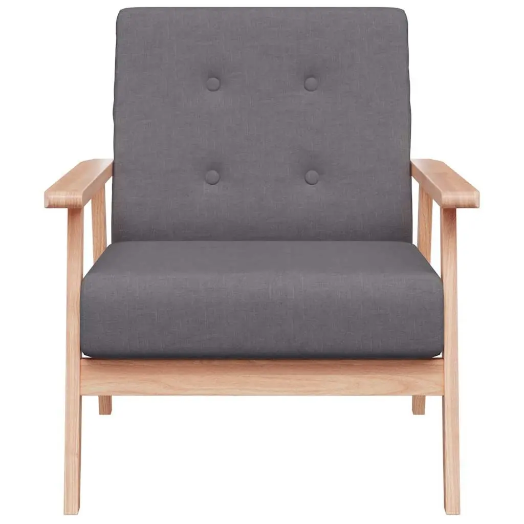 Armchair Dark Grey Fabric Upholstered Comfortable Lounge Chair Living Room