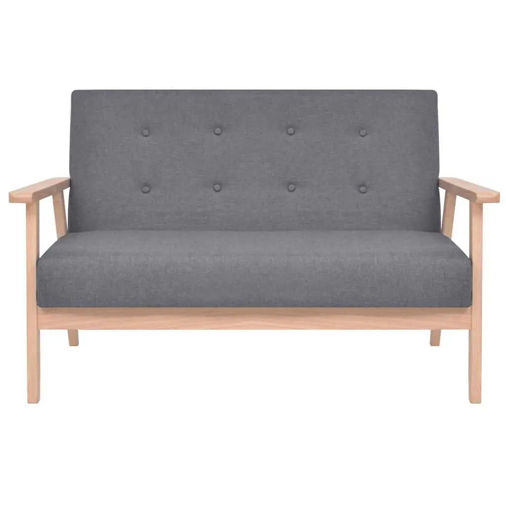 2-Seater Sofa Grey Upholstered Living Room Furniture Comfortable Relaxation