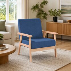 Reassuring Comfort with Our Blue Upholstered Armchair
