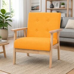 Comfortable and Reliable Yellow Fabric Armchair