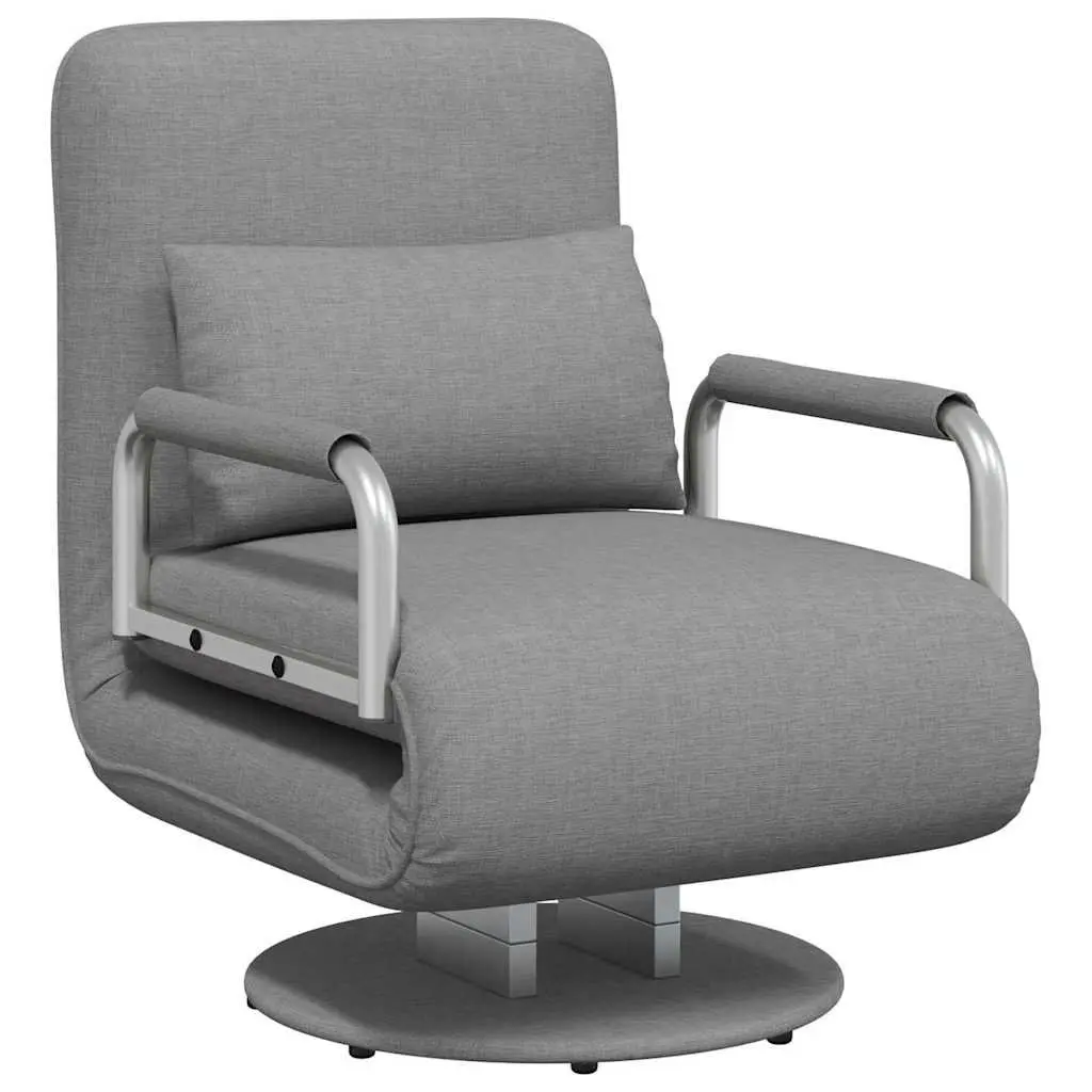 Grey Fabric Convertible Chair Sofa Bed Recliner Swivel Chaise Lounge