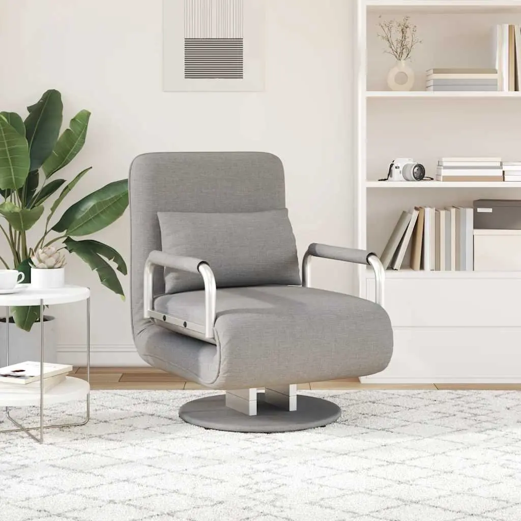 Grey Fabric Convertible Chair Sofa Bed Recliner Swivel Chaise Lounge