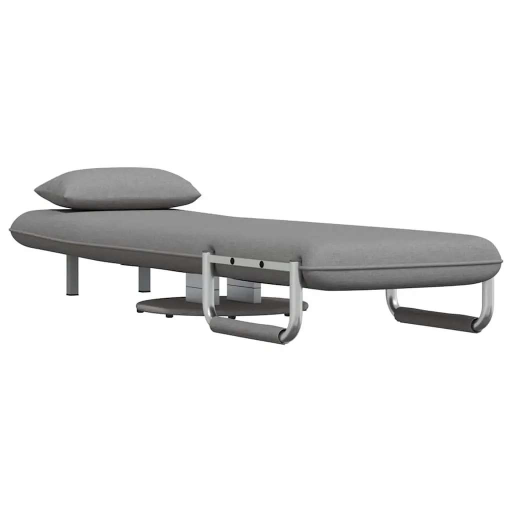 Grey Fabric Convertible Chair Sofa Bed Recliner Swivel Chaise Lounge