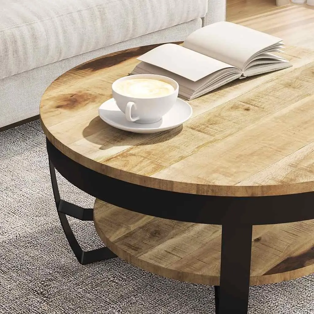 Coffee Table 65cm with Storage Shelf