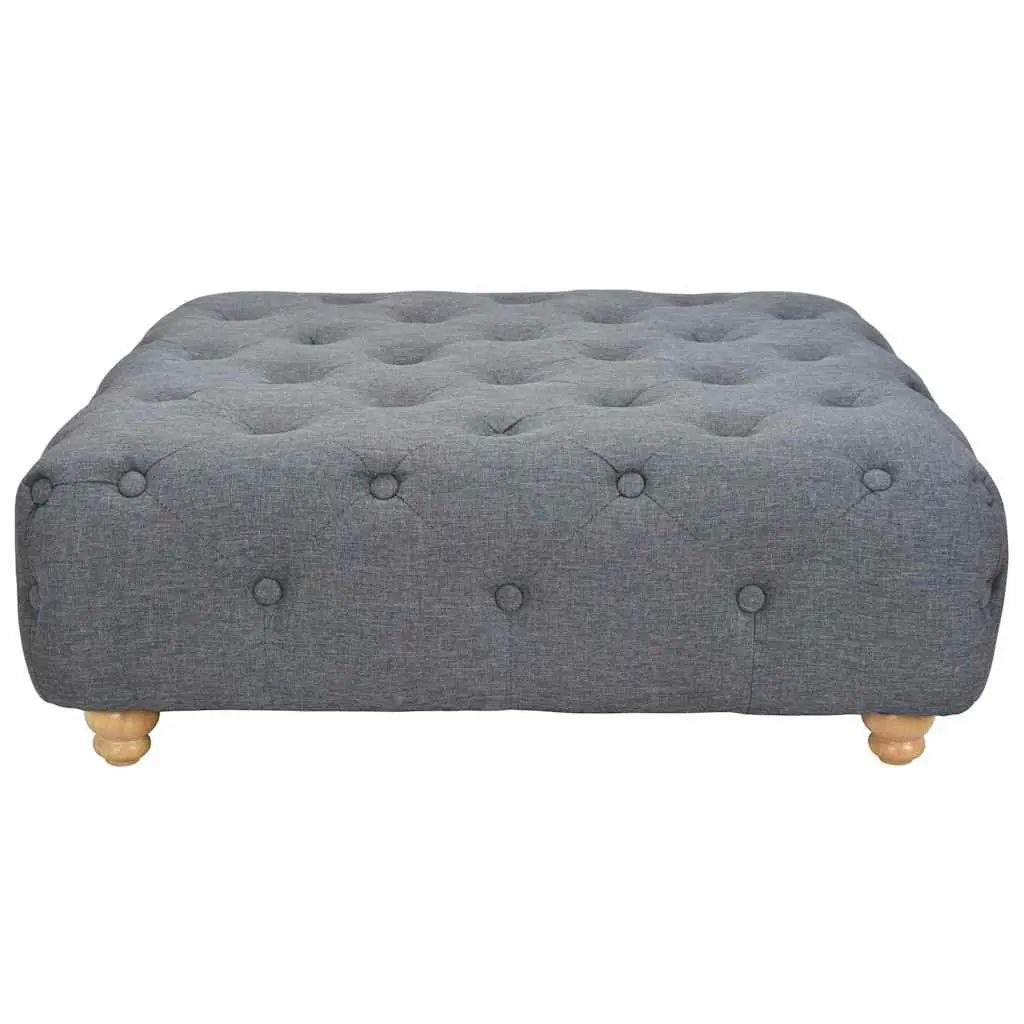 Pouffe Footrest Ottoman Upholstered Seat Dark Grey 80 x 80 x 30 cm