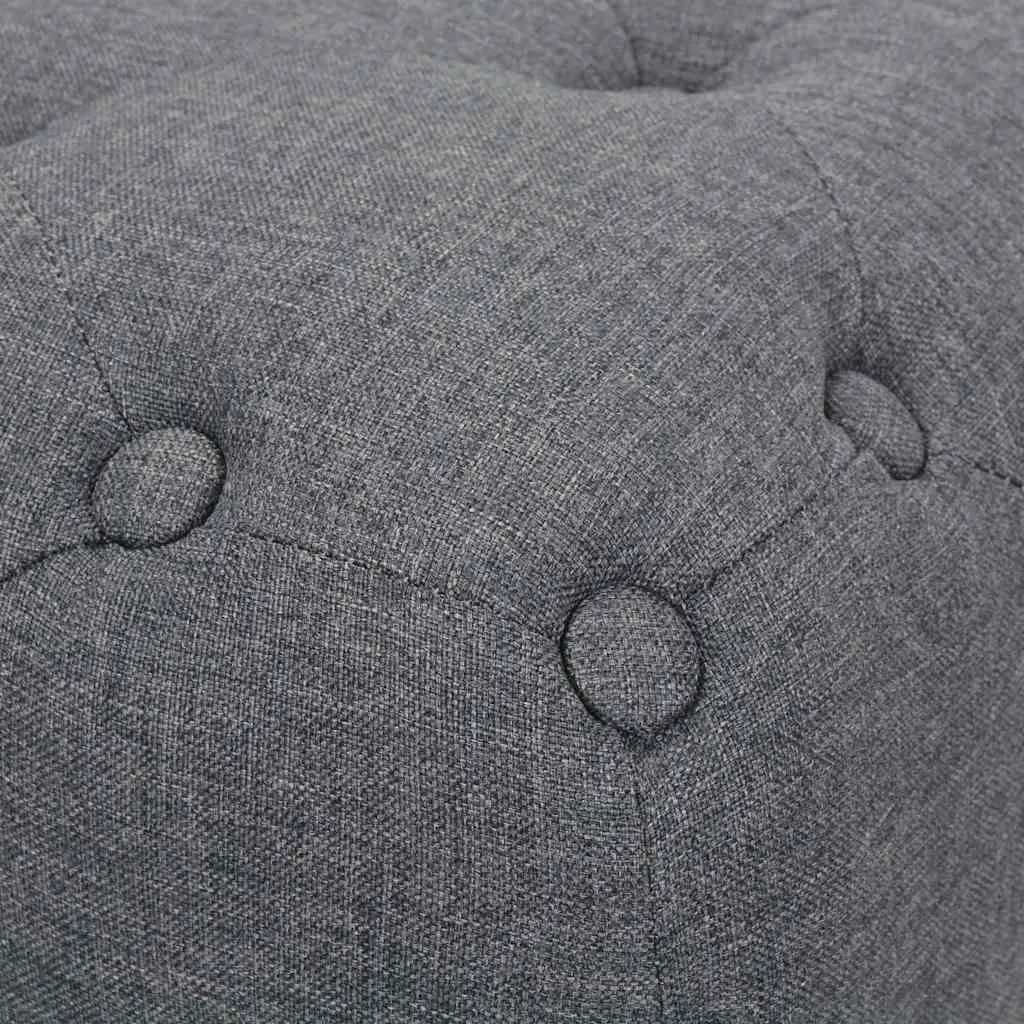 Pouffe Footrest Ottoman Upholstered Seat Dark Grey 80 x 80 x 30 cm