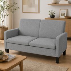 Dependable 2-Seater Sofa in Grey with Easy Assembly