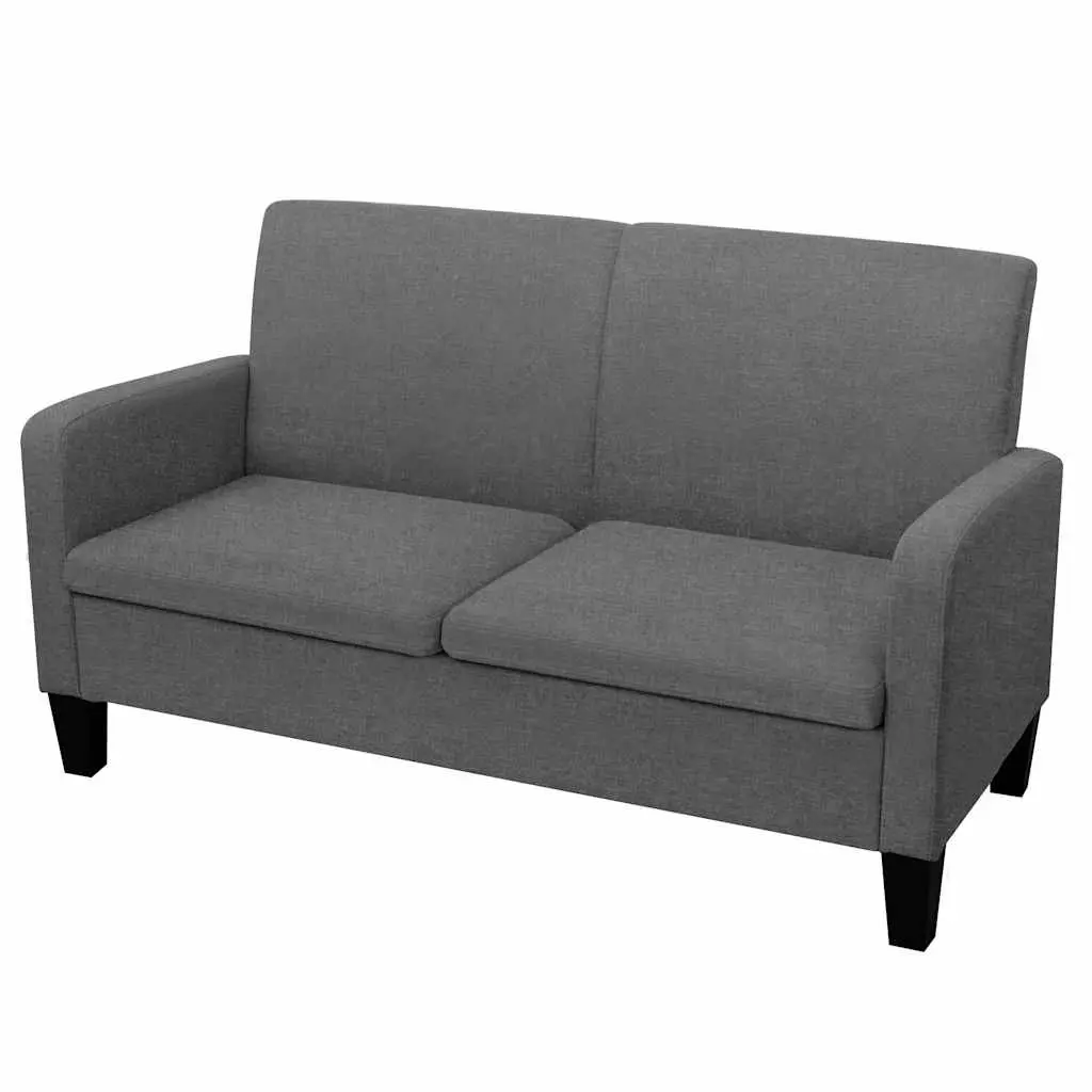 2-Seater Sofa Grey Lounge Couch Living Room Furniture Compact