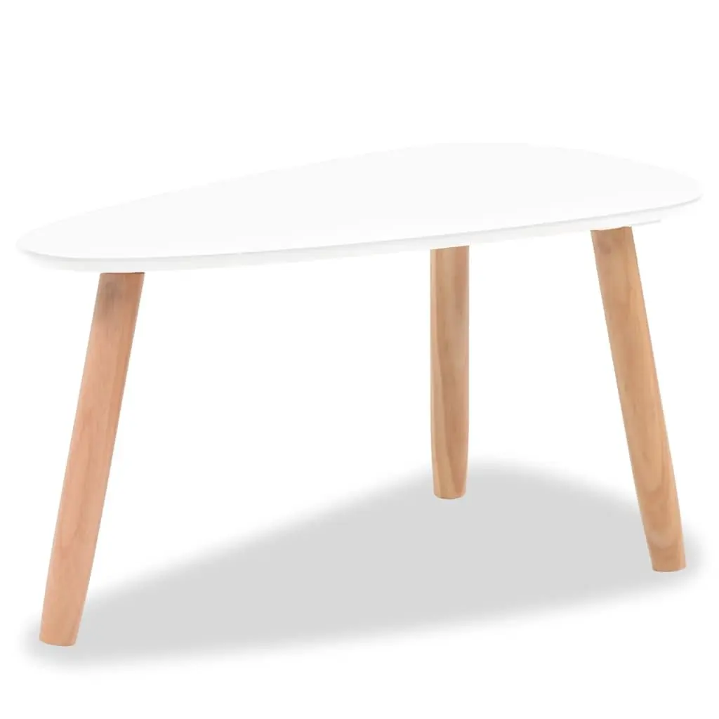 Coffee Table Set 2 Pieces Scandinavian Style Living Room White Pinewood MDF